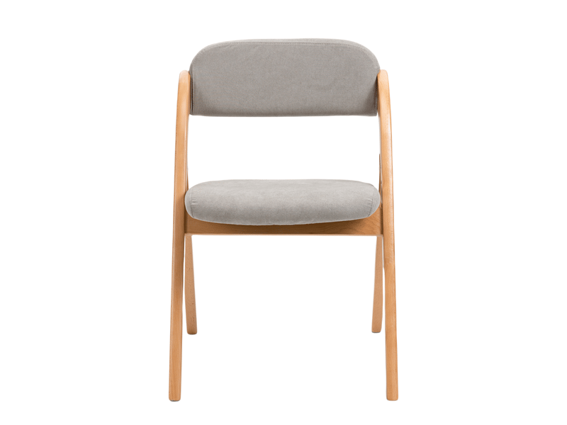  Lot de 2 chaises pliantes en bois rembourrées – housse amovible grise, cuisine, bureau, réception  - Conforama A