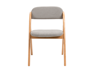 Lot de 2 chaises pliantes en bois rembourrées – housse amovible grise, cuisine, bureau, réception