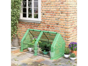 Serre de jardin 180x90x90 cm – verte – film pe 140 gm² anti-uv, fenêtres enroulables à fermeture zippée