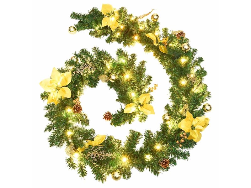  Guirlande de noël avec lumières led vert 2,7 m pvc  - Conforama A