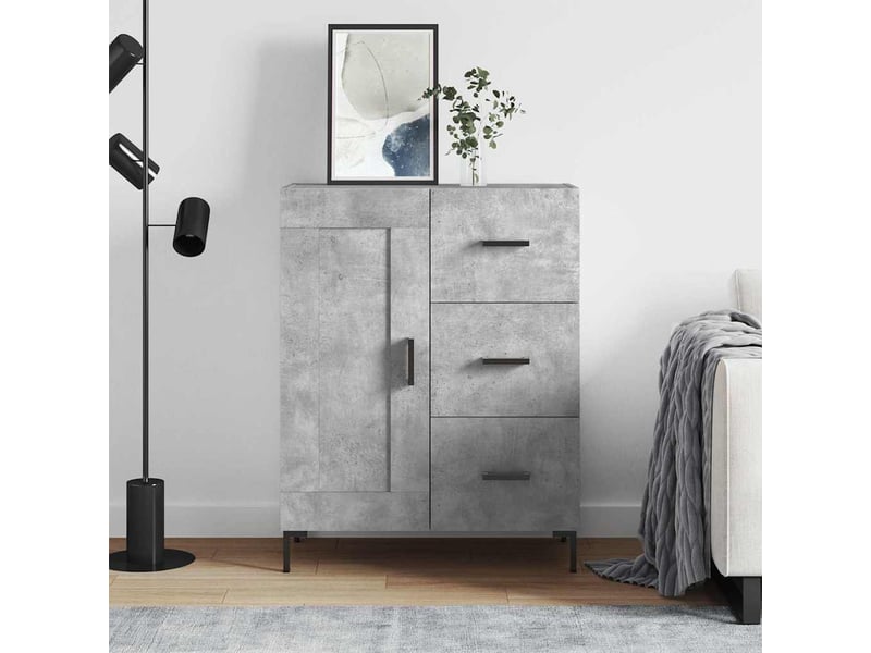  Buffet - bahut - meuble de rangement gris béton 69,5x34x90 cm bois d'ingénierie  - Conforama B