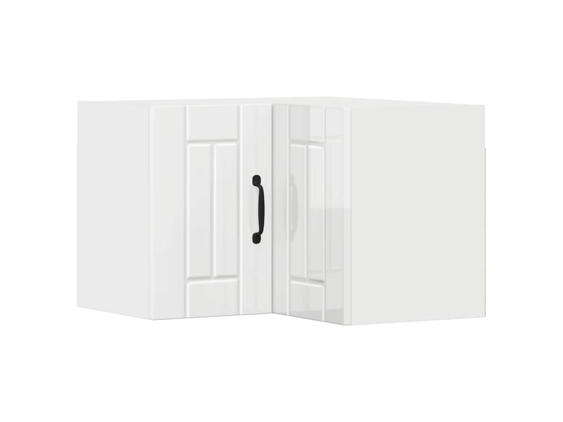 Meuble mural de cuisine, armoire d'angle cuisine lucca blanc brillant 57x57x40cm - Conforama A