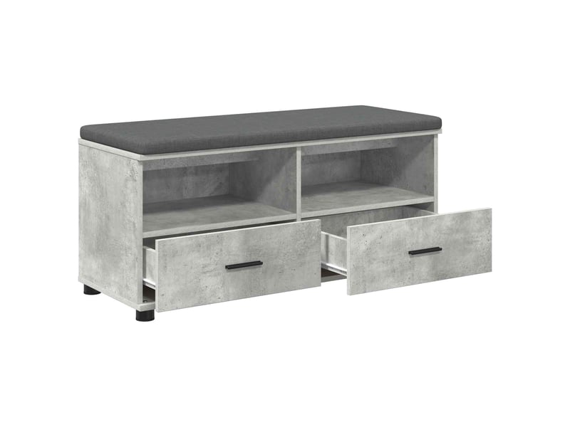  Banc d'entrée, banc interieur gris béton 100x38x46 cm  - Conforama E