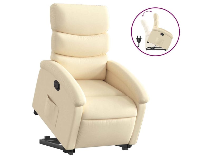  Fauteuil inclinable salon, fauteuil relax crème tissu shl58028  - Conforama A