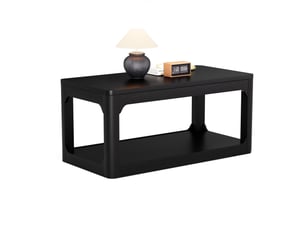 Table basse rectangulaire coloris noir MEUBLIV - 50 cmx100 cm