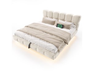 Lit coffre 140x190 cm <strong>MIVRAY </strong>  <strong></strong> coloris beige