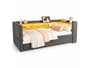 Lit extensible 90x190 cm VIVRYN coloris gris