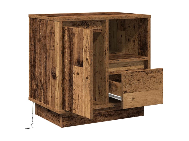  Table de chevet - cabinet de chevet - table de nuit bois ancien 50 x 34,5 x 50 cm.  - Conforama D