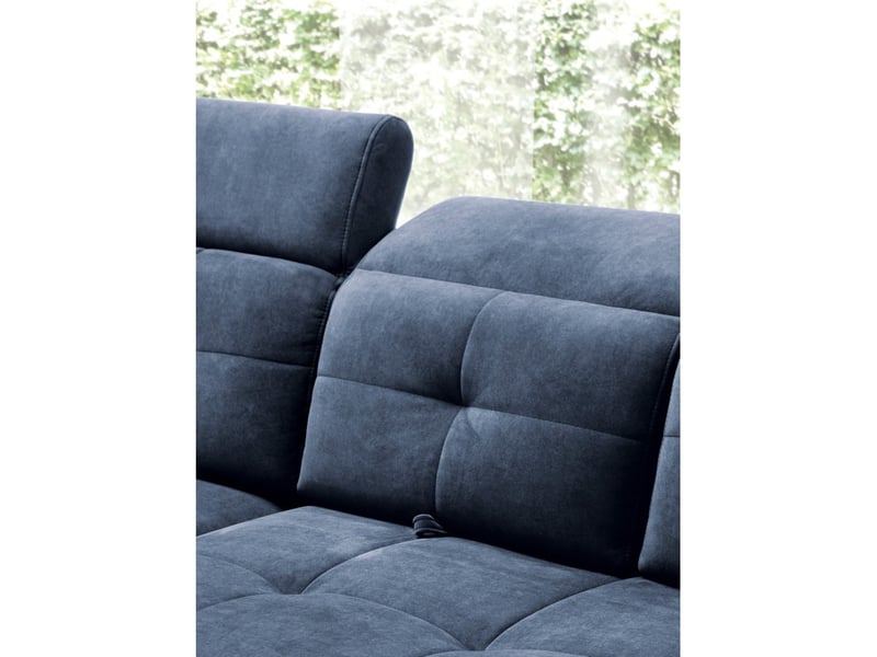 Canapé d'angle bleu 5 places angle gauche méridienne 210cm inferno - Conforama C