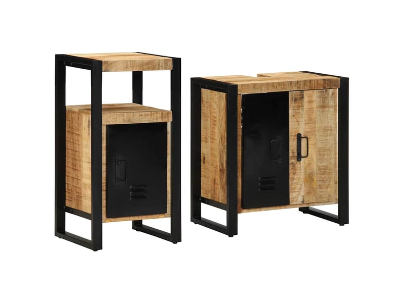 Ensemble de mobilier de salle de bain 2 pc marron et noir cf64167 - Conforama A