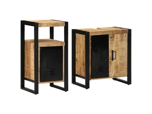 Ensemble de mobilier de salle de bain 2 pc marron et noir cf64167