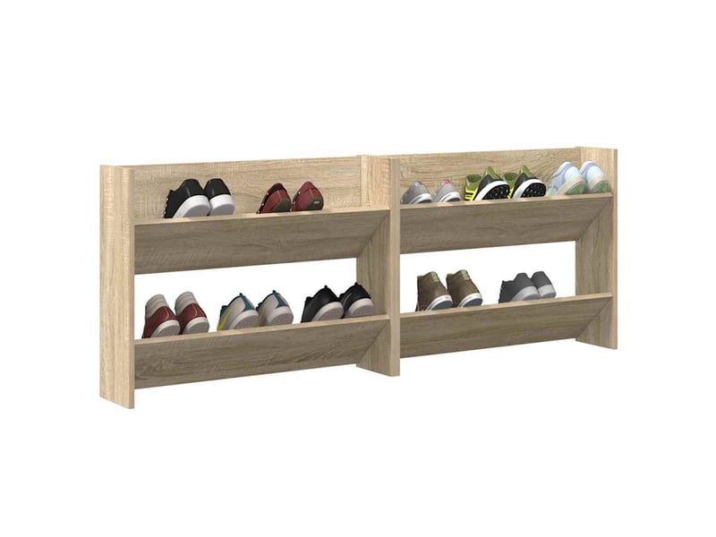  Armoires à chaussures murales 2 pcs chêne sonoma 80x18x60 cm  - Conforama D