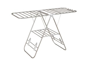 Séchoir à linge sur pieds pliable étendoir 2 niveaux ajustables dim. 148l x 60,5l x 98h cm