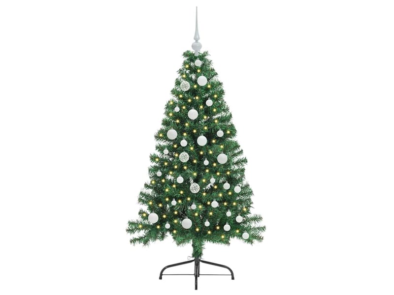  Sapin de noël artificiel, arbre de noël pré-éclairé vert 120 cm pvc shl4071  - Conforama C