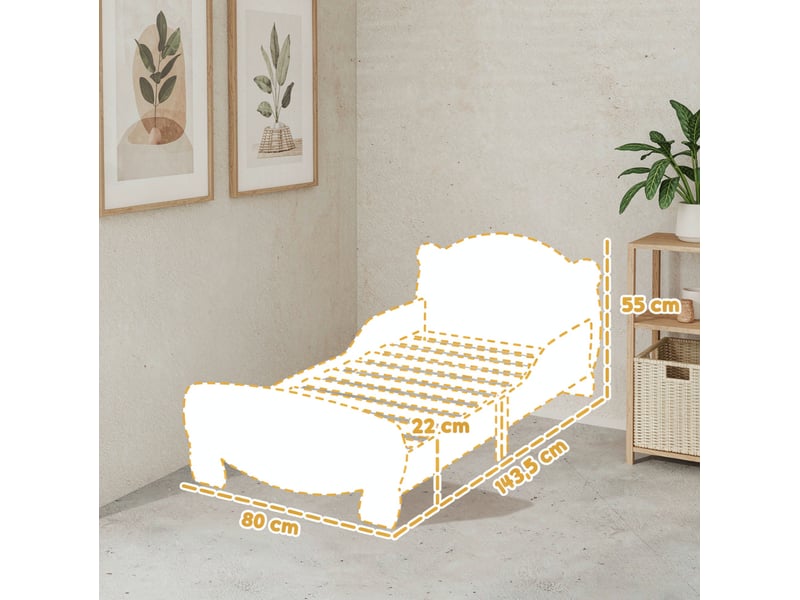 Lit enfant bas 70x140 cm avec barrières motif ours homvra - Conforama E