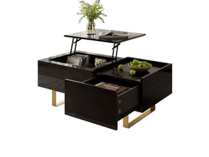 Table basse rectangulaire coloris noir <strong></strong> <strong></strong> - 50 cmx100 cm