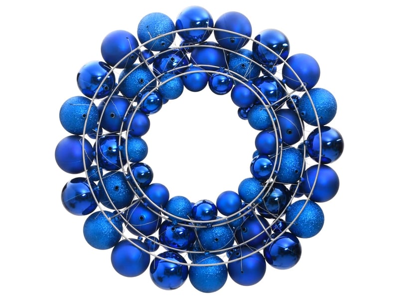  Couronne de noël bleu 45 cm polystyrène  - Conforama A