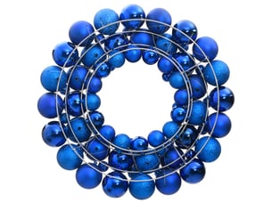 Couronne de noël bleu 45 cm polystyrène