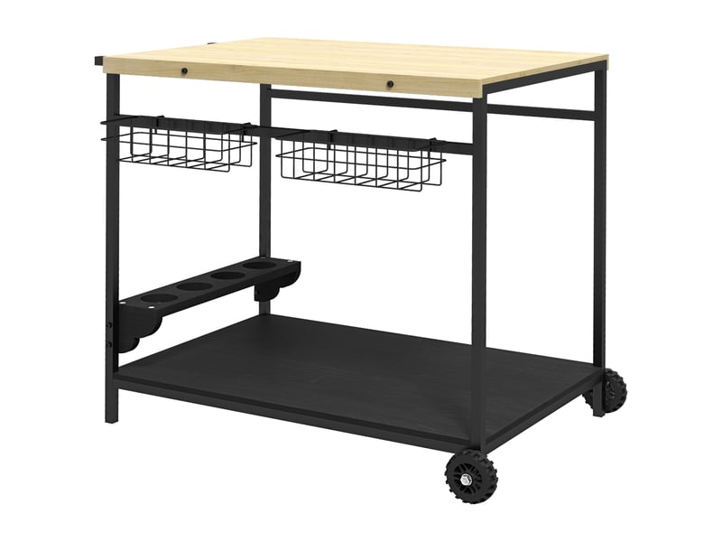  Desserte de jardin,97,5x65x81 cm,avec rangement,bois naturel et acier  - Conforama A