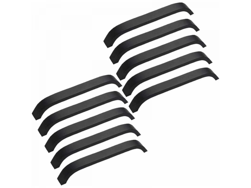  10 unités de poignées noires modernes pour meubles, 160 mm, poignées pour portes, armoires et placards de cuisine avec vis  - Conforama A