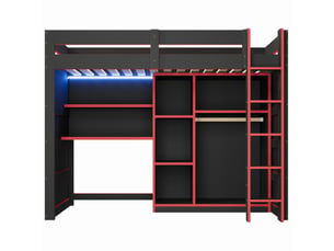 Lit mezzanine 90x200 cm <strong>OOIILLEE</strong> <strong></strong> coloris noir