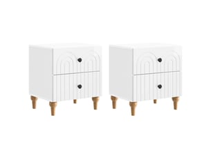 Table de chevet - cabinet de chevet - table de nuit 2 pc blanc brillant 43 x 34,5 x 48 cm