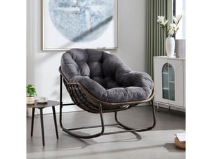 Fauteuil à bascule 78*106*90cm en acier gris chicfurn
