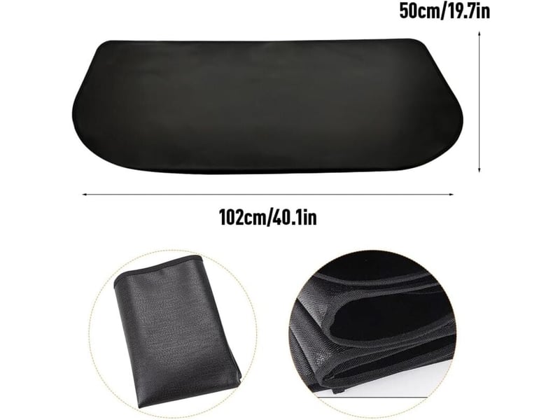 Tapis cheminée ignifuge demi-rond 102x50cm – protection anti-feu devant poêle, barbecue, chauffage - noir - Conforama B