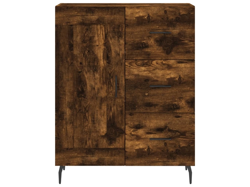  Buffet - bahut - meuble de rangement chêne fumé 69,5x34x90 cm bois d'ingénierie  - Conforama E