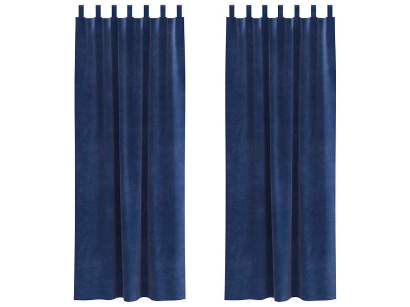  Lot de 2 rideaux, rideaux de fenêtre bleu foncé 140 x 245 cm velours cf43996  - Conforama A