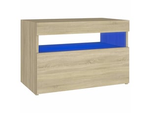 Table de chevet - cabinet de chevet - table de nuit avec lumières led chêne sonoma 60x35x40 cm