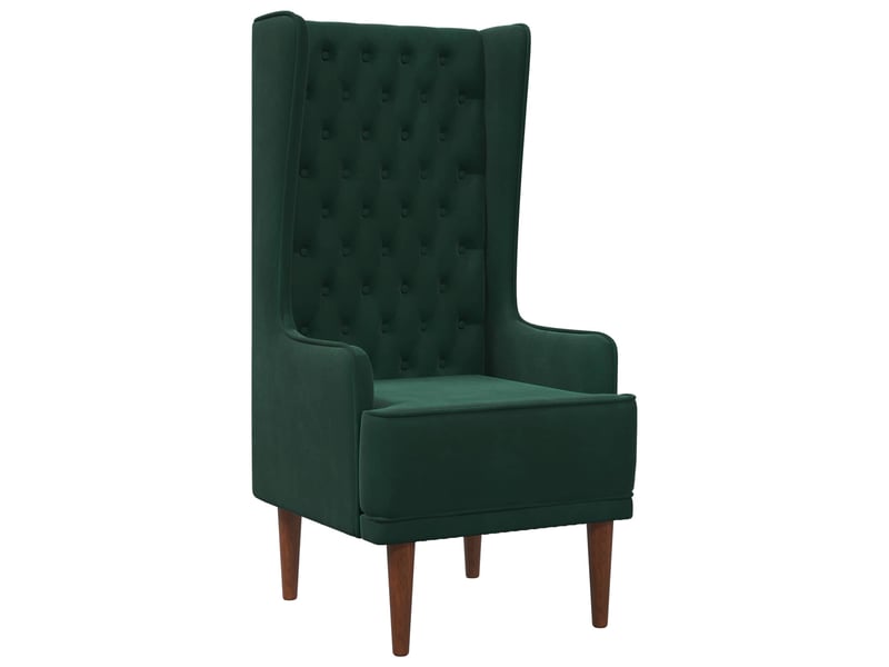  Vidaxl chaise à dossier haut avec boutons capitonnés vert foncé  - Conforama A