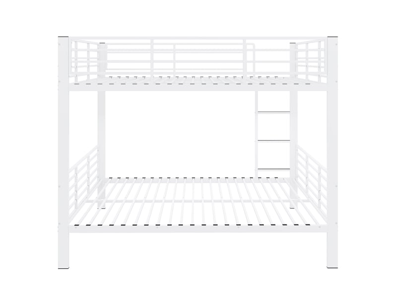  Lit superposé modenvie 140 x 200 cm en métal blanc mat avec échelle et barrière anti-chute  - Conforama A