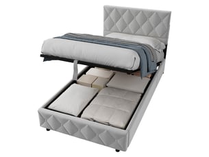 Lit simple 90x190 cm WISHDOR coloris gris
