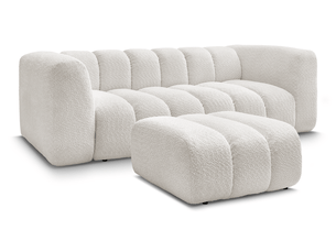 Canapé droit fixe BOBOCHIC TALIA 3 places Tissu blanc