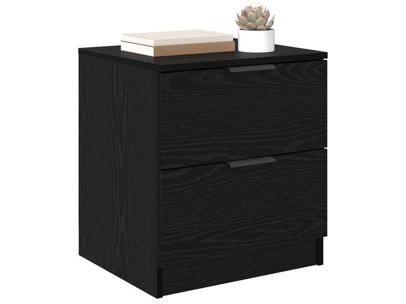  Vidaxl table de chevet 2 pièces chêne noir 2 tiroirs meuble rangement 45x39x50cm salon chambres  - Conforama C