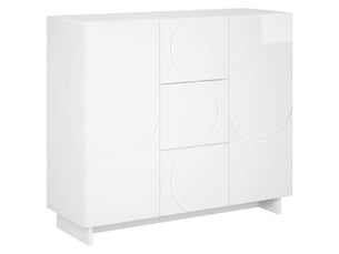 Buffet - bahut - meuble de rangement blanc brillant 85,5 x 31 x 75 cm bois d'ingénierie