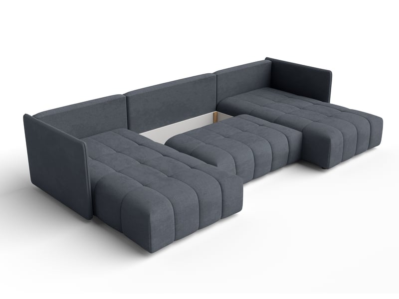  Canapé panoramique convertible veliro canapé en u gris 353cm VeliroU - Conforama E