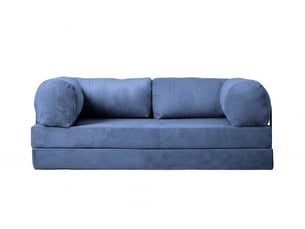 Canapé droit compressé convertible CASANOVA  3 places Velours côtelé Bleu foncé