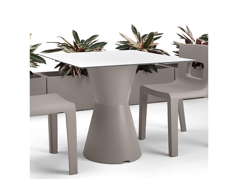 Plateau de table hpl carré 70x70 cm avec base de support tiffany - blanc - Conforama B
