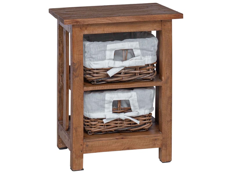  Table de chevet - table d'appoint marron 38 x 28 x 50 cm bois massif d'acajou  - Conforama A
