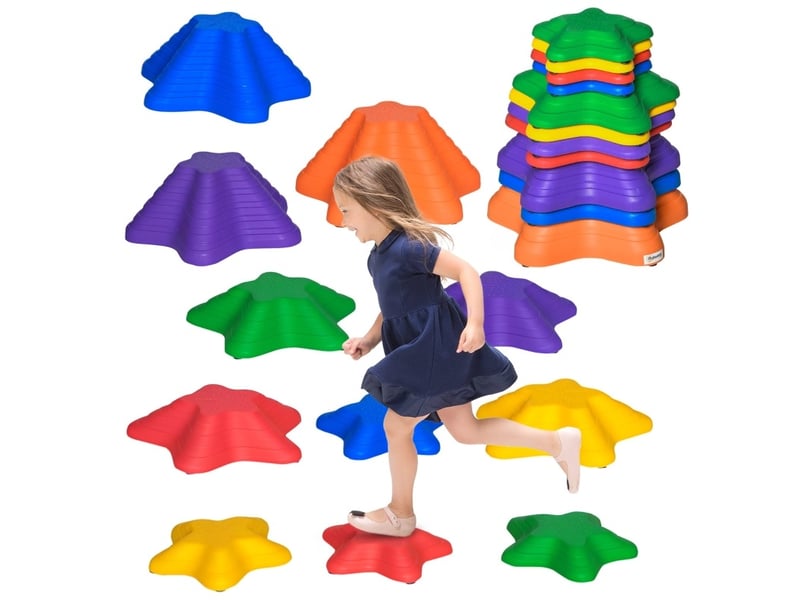 Pierres d'équilibre enfant 23 à 40,5 cm – multicolores – antidérapantes et empilables, jusqu'à 80 kg - Conforama A