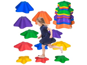 Pierres d'équilibre enfant 23 à 40,5 cm – multicolores – antidérapantes et empilables, jusqu'à 80 kg
