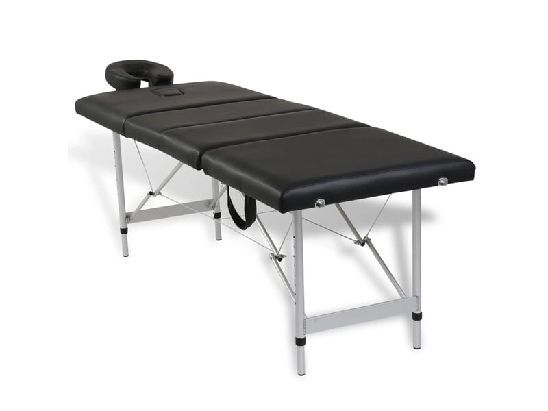  Table pliable de massage 4 zones avec cadre en inox noir 02_0001890  - Conforama C