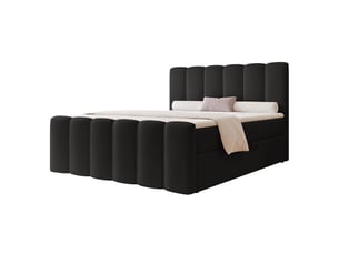 Lit coffre 140x200 cm <strong>IDOHOME</strong>  <strong>FERRERO</strong> coloris noir