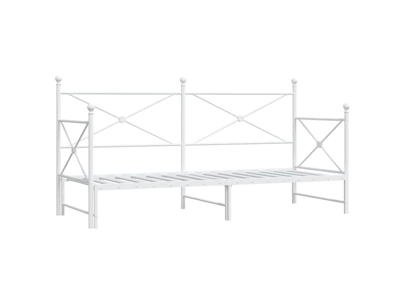  Lit simple- lit adulte -  lit de jour avec lit gigogne sans matelas blanc 80x200 cm acier  - Conforama A