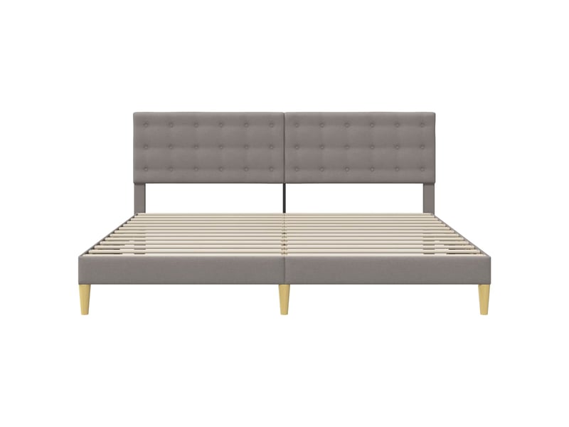  Lit double- lit adulte -  cadre de lit avec tête de lit taupe 200 x 200 cm tissu  - Conforama C