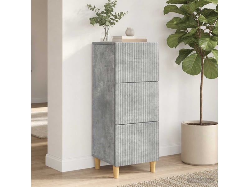  Armoire de rangement bureau, armoire à tiroirs gris béton 33 x 34,5 x 90 cm shl1408  - Conforama D