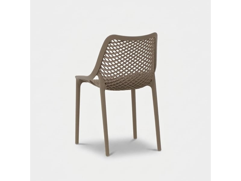  Lot de 4 chaises empilables pour intérieur et extérieur malinska - gris tourterelle  - Conforama E