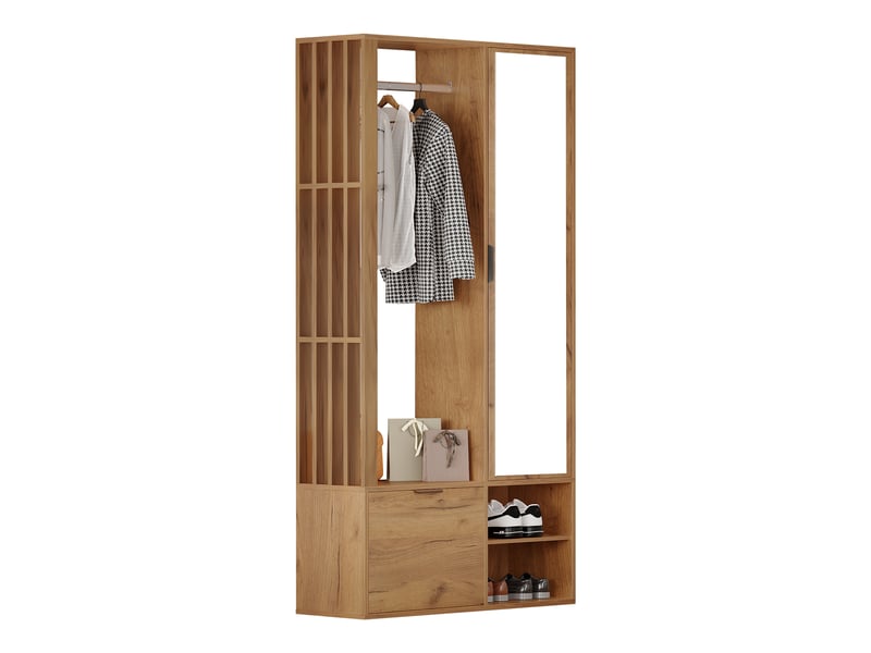  Portemanteau avec banc et rangement 100 x 190 cm en panneau de particules  - Conforama A